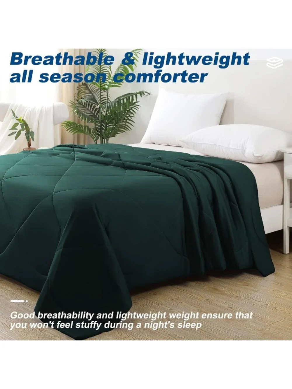 Cooling King Size Comforter - Double-Sided Quilted Blanket for Hot Sleepers